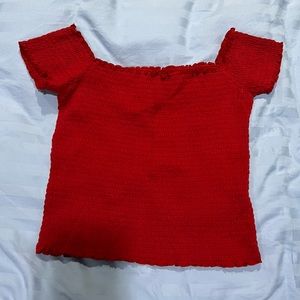 Red off the shoulder top